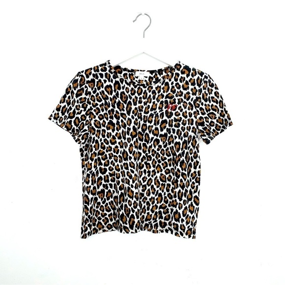 A.L.C. Bambina Leopard Print Tissue T-Shirt size medium - Picture 1 of 5